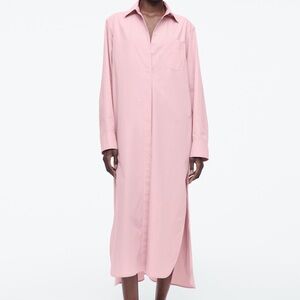 NWT COS Pink Midi Shirt Dress S 6